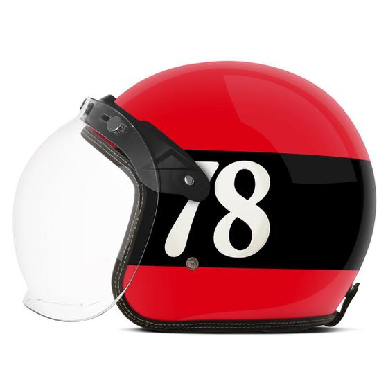 Imagem de Capacete Moto Custom Old School Café Racer Modelo 78 Chopper Unissex Vintage Retrô 56 58 60 Etceter