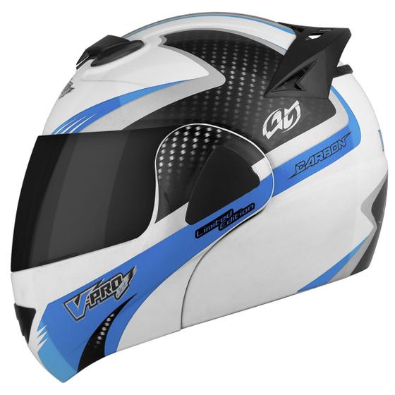Capacete Moto Fechado Escamoteável Robocop Pro Tork V Pro Jet 2 Carbon Branco Viseira Fumê é boa?