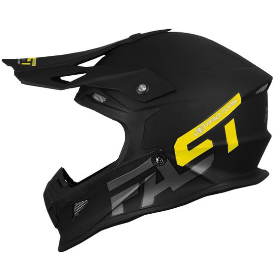 Imagem de Capacete Moto Fechado Esportivo Off Road Trilha Motocross Pro Tork Fast 788 Solid Masculino