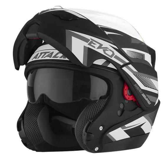 Imagem de Capacete Moto Fechado Feminino Masculino Escamoteável Robocop Pro Tork Attack Evo Fosco