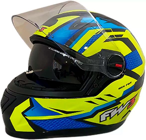 Imagem de Capacete Moto Fechado Gtx Fox Fw3 Óculos Fumê Várias Cores