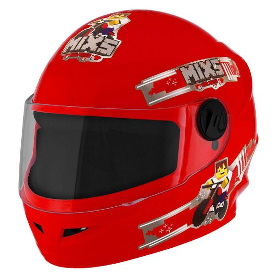 Imagem de Capacete Moto Fechado Infantil Criança Mixs Start Blocks Kids Seguro Tamanho 54