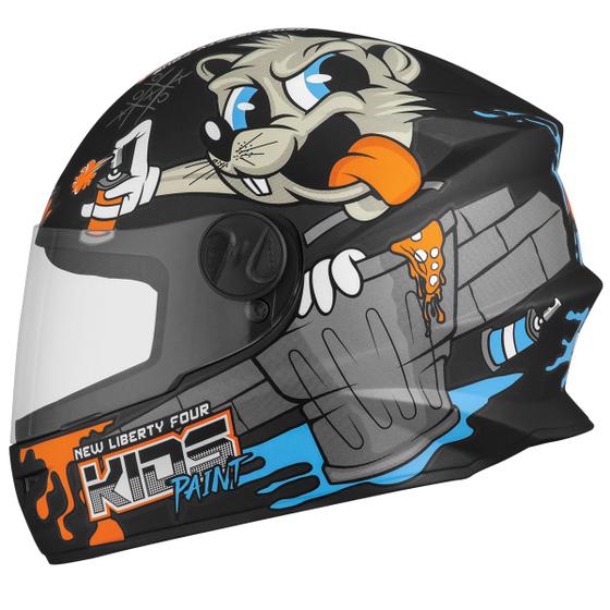 Imagem de Capacete Moto Fechado Infantil Criança Pro Tork Liberty Four Kids Paint Fosco Menino Menina