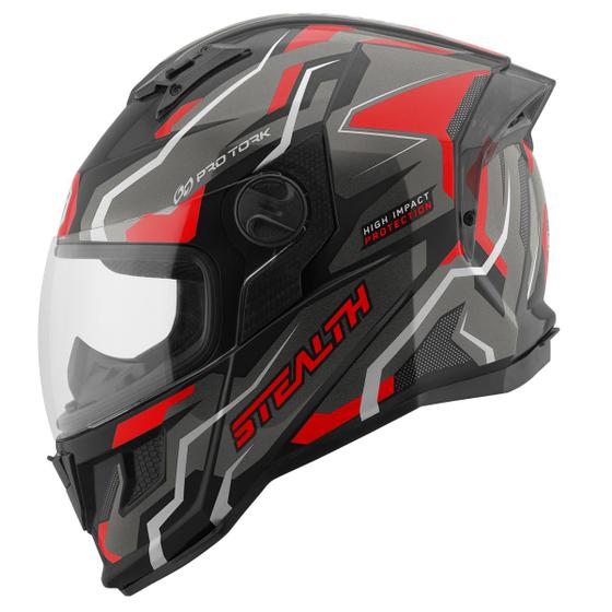 Imagem de Capacete Moto Fechado Integral Masculino Feminino Pro Tork Stealth Hawk Viseira Cristal