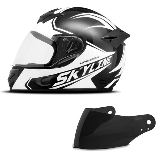 Imagem de Capacete Moto Fechado Integral Mixs Mx2 Skyline Fosco + Viseira Fumê Feminino Masculino