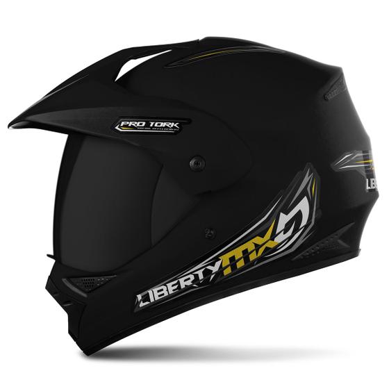 Imagem de Capacete  Moto Fechado Liberty MX Vision Viseira Fumê Pro Pro Tork Masculino Feminino Confortável Segurança Acessórios