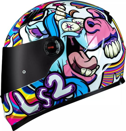 Imagem de Capacete Moto Fechado Ls2 Ff358 Buble Branco Colorido