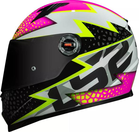 Imagem de Capacete Moto Fechado Ls2 Ff358 Speed Pink Branco Brilho