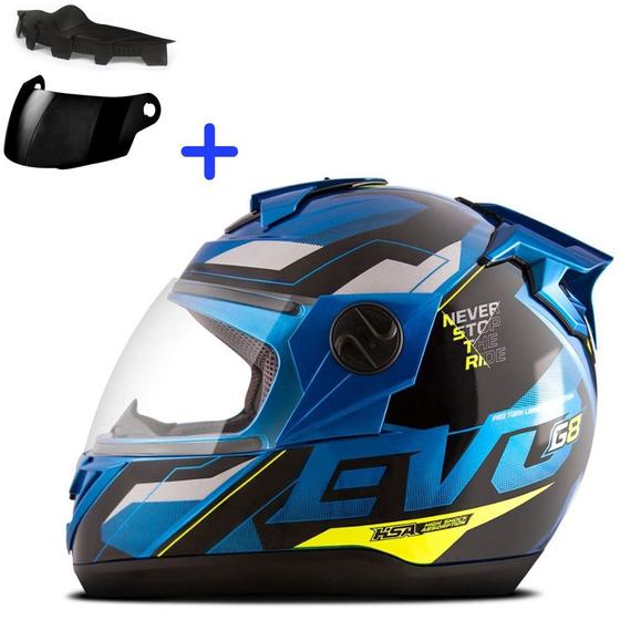 Imagem de Capacete Moto Fechado Pro Tork Evolution G8 Evo Viseira Cristal + Fume