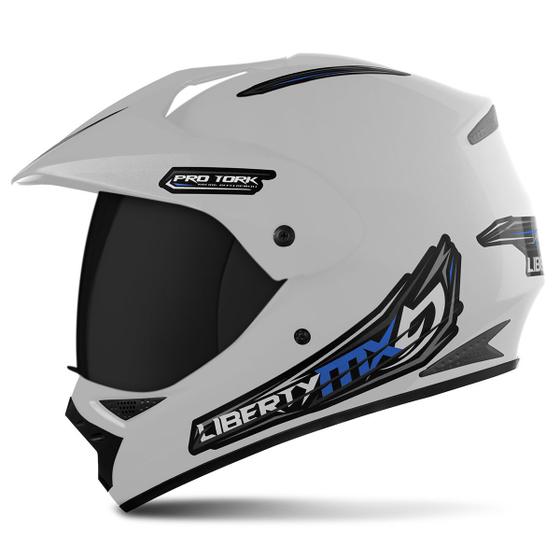 Capacete Moto Fechado Pro Tork Motocross Liberty Mx Pro Vision Viseira Fumê Menor preço em Capacete Moto Fechado Pro Tork Motocross Liberty Mx Pro Vision Viseira Fumê