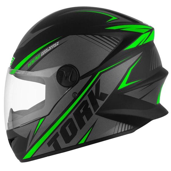 Imagem de Capacete Moto Fechado Pro Tork R8 Preto Verde Tam: 58