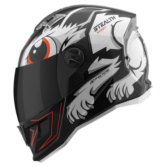 Capacete Moto Fechado Pro Tork Stealth Rabbit Brilhante Viseira Fumê ...