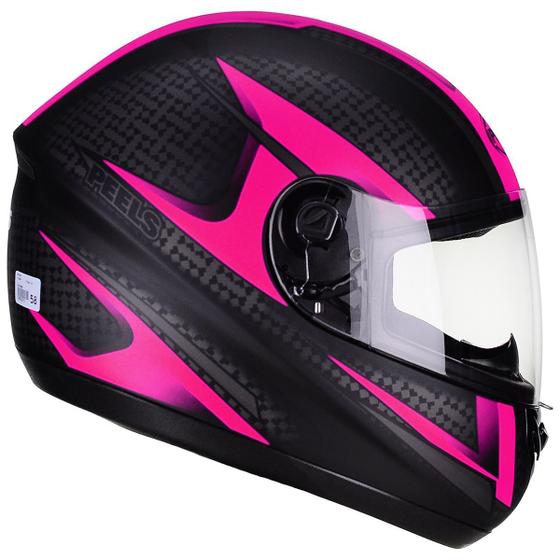 Imagem de Capacete Moto Feminino Peels Spike Storm Preto Fosco Rosa