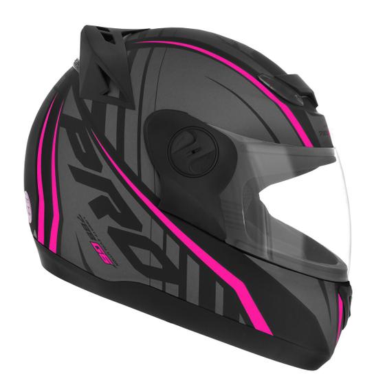 Imagem de Capacete Moto Feminino Pro Tork 788 G6 Preto Fosco Rosa