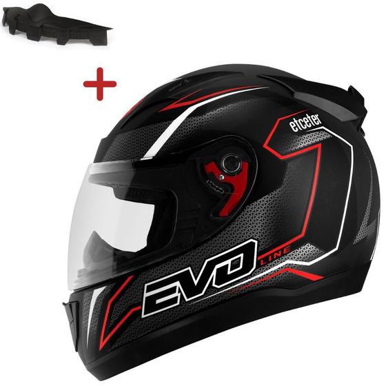 Imagem de Capacete Moto Integral Etceter Evoline Com Narigueira Fechado Masculino Feminino