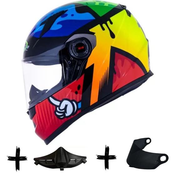 Imagem de Capacete moto kit ls2 ff358 + narigueira alta + viseira fumê