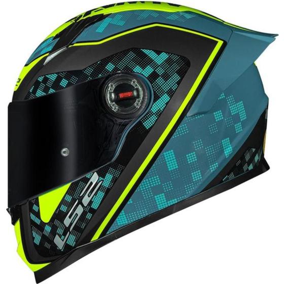 Imagem de Capacete Moto Ls2 FF358 S Striker Azul Amarelo