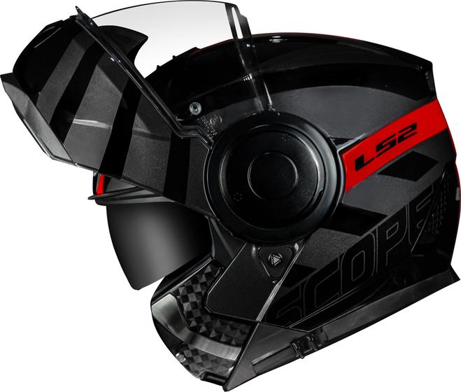 Imagem de Capacete Moto Ls2 Scope Hamr Ff902 Robocop Preto Vermelho