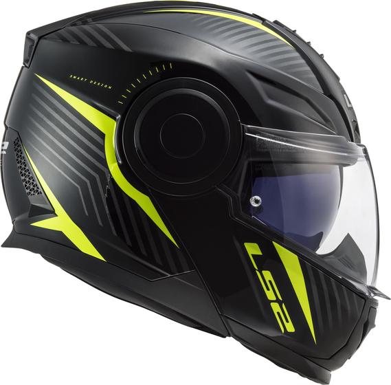 Imagem de Capacete Moto Ls2 SKID FF902 Preto Amarelo Articulado