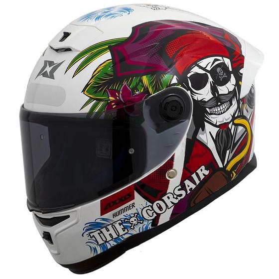 Imagem de Capacete Moto Masculino Axxis Hummer B Corsair Pirata Spoile