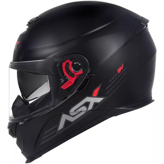 Imagem de Capacete Moto Masculino Feminino Asx Eagle Sv Preto Fosco Oculos interno