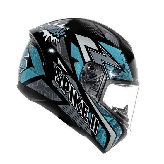 Imagem de Capacete Moto Masculino Spike 2 HGS Preto Brilhante e cinza