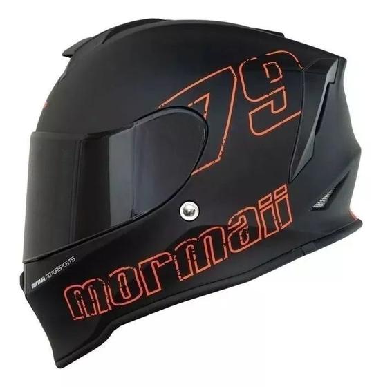 Imagem de Capacete Moto Mormaii M1 1979  Narigueira Preto Fosco