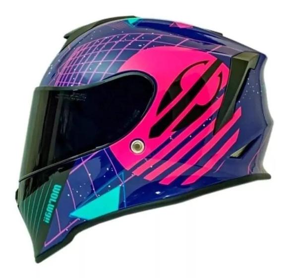 Imagem de Capacete Moto Mormaii M1 Fechado Starry Roxo + Narigueira