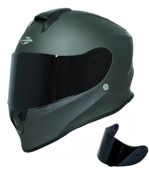 Imagem de Capacete Moto Mormaii M1 Origin Cinza Escuro + Viseira Fumê