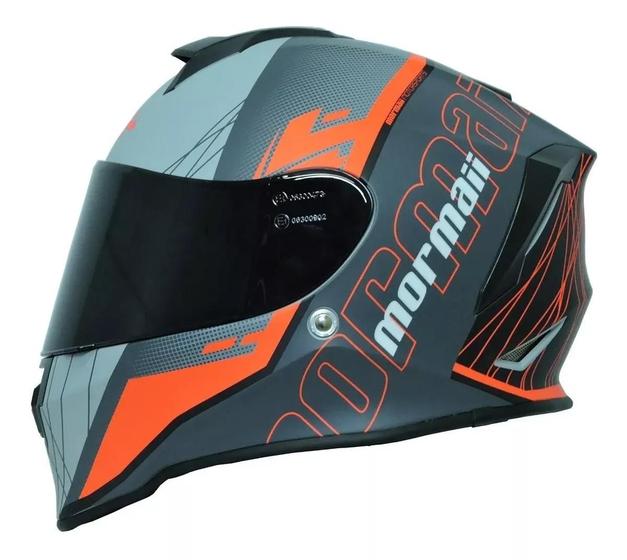 Imagem de Capacete Moto Mormaii M1 Origin Red+narigueira Neon Vermelho