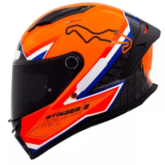 Imagem de Capacete Moto Mt Stinger 2 Grand Prix C4 Holanda Laranja