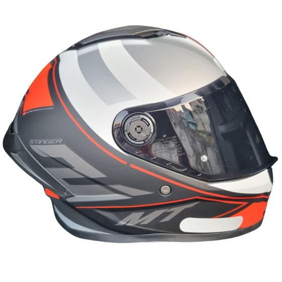 Imagem de Capacete Moto Mt Stinger 2 Poun B5 Vermelho Fosco + Vis Fumê