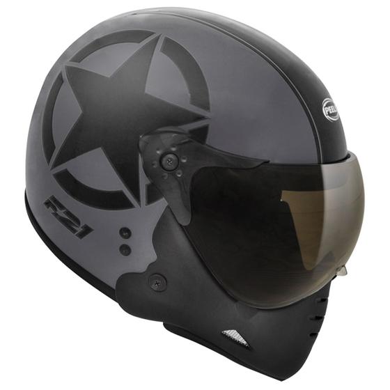 Capacete Moto Peels F-21 Us Army Preto Chumbo Fosco Com Viseira Dupla Menor preço em Capacete Moto Peels F-21 Us Army Preto Chumbo Fosco Com Viseira Dupla