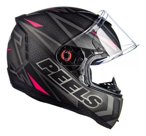 Capacete moto Peels Icon 23 Fast Preto Fosco Rosa Menor preço em Capacete moto Peels Icon 23 Fast Preto Fosco Rosa