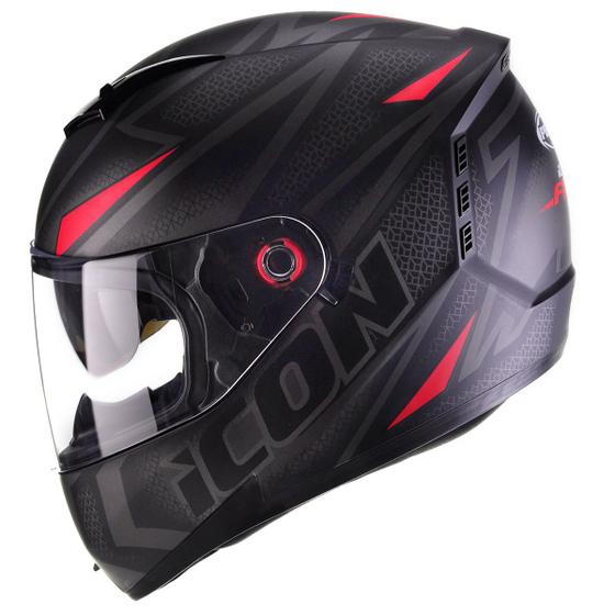 Imagem de Capacete Moto Peels Icon Fast Preto Fosco Vermelho Com Viseira Solar