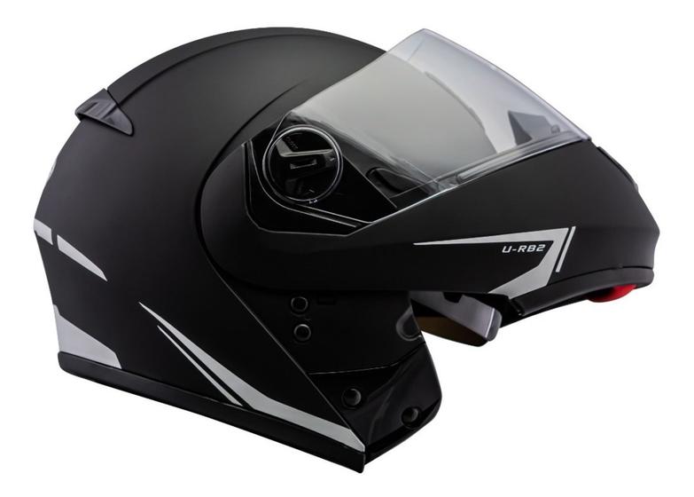 Imagem de Capacete Moto Robocop Peels Custom Urban U-Br2 Classic Escamoteável C/ Óculos Interno - Preto Fosco