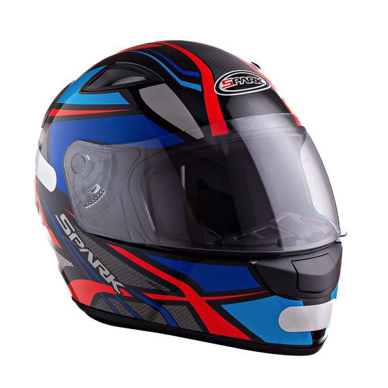 Imagem de Capacete Moto Spark Spider Ebf Esportivo Preto Azul