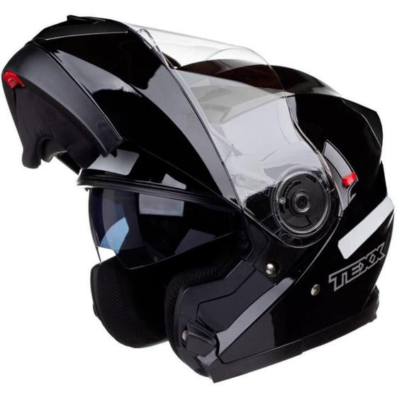 Capacete Moto Texx Escamoteavel Gladiator V3 Preto Brilhante Menor preço em Capacete Moto Texx Escamoteavel Gladiator V3 Preto Brilhante