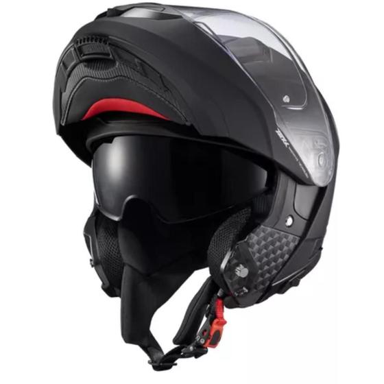 Imagem de Capacete Moto Texx Kratos Articulado Preto Fosco C/ Oculos