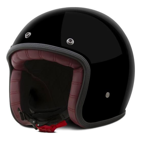 Imagem de Capacete Motociclista Aberto Custom Etceter Solid Vintage Masculino Feminino + Viseira Bubble