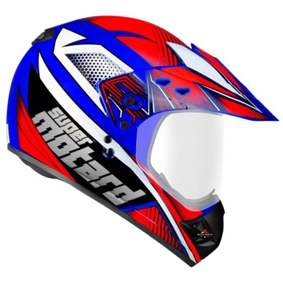 Imagem de Capacete Motociclista Motocross Ebf Super Motard Action