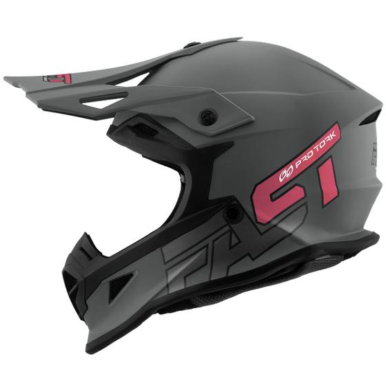 Imagem de Capacete Motocross Pro Tork Fast 788 Gray Fosco