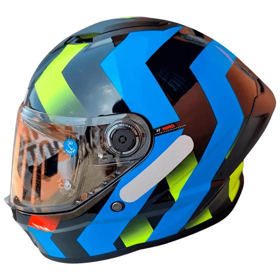 Imagem de Capacete MT Stinger 2 Asphalt E7 Preto/Azul Brilho