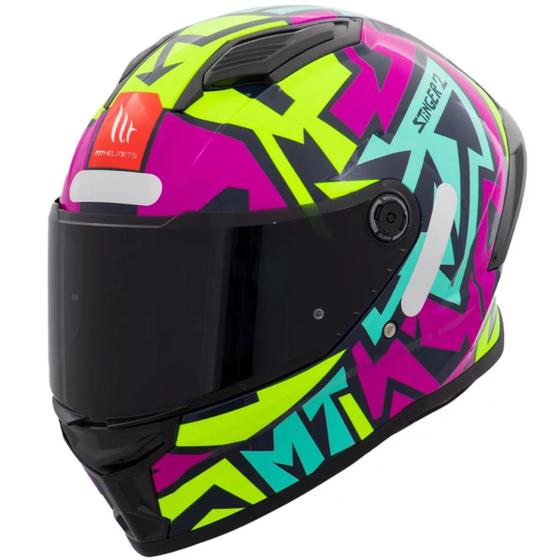 Imagem de Capacete Mt Stinger 2 Meld C8 Pink Rosa Brilho + Vis Fumê