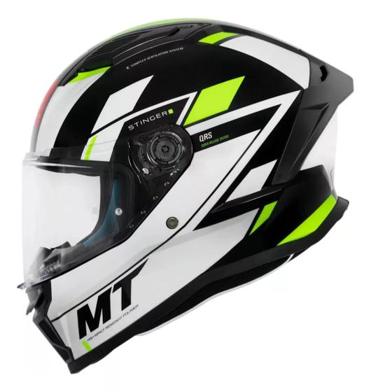 Imagem de Capacete MT Stinger 2 Zivze C3 Flour Preto/Amarelo