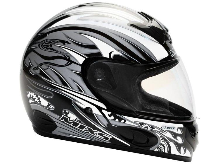 Imagem de Capacete MX Cobra Plus Mixs Preto e Branco Tamanho 58