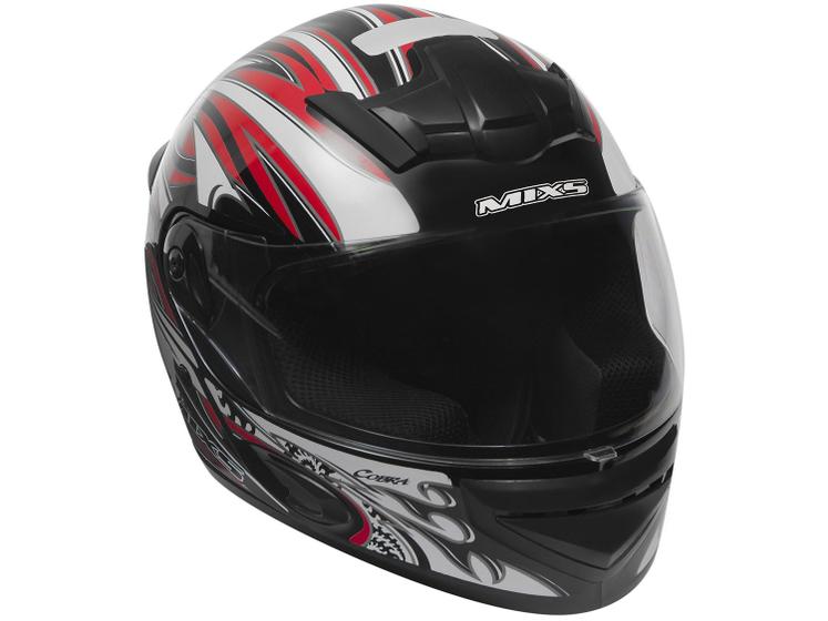 Imagem de Capacete MX Cobra Plus Mixs Preto e Vermelho Tamanho 58