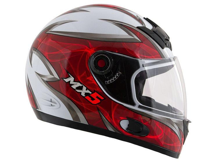 Imagem de Capacete MX5 Blade Mixs Branco e Vermelho Tam. 58