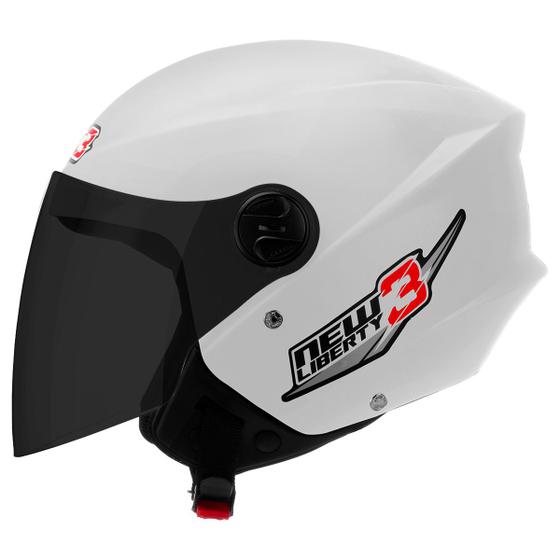 Capacete New Liberty 3 Three Viseira Fumê Moto Aberto Pro Tork Segurança Proteção Adulto Imagem de Capacete New Liberty 3 Three Viseira Fumê Moto Aberto Pro Tork Segurança Proteção Adulto