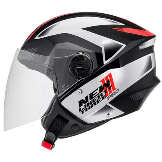 Imagem de Capacete New Liberty Pro Preto/ Vermelho Brilhante Protork